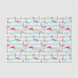 Roze flamingo streeppatroon tissuepapier