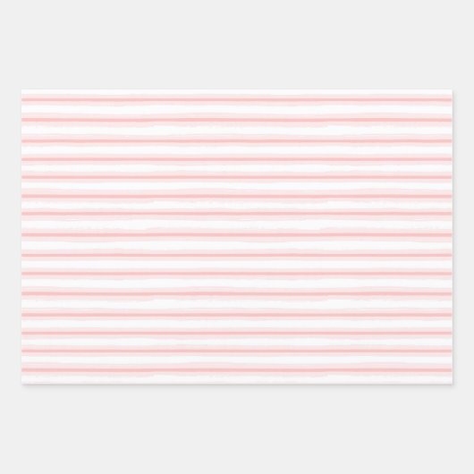 Roze Flamingo Stripes Blauwgroen Accent Al Occasio Inpakpapier Vel (Voorkant 3)