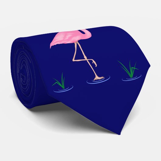 Roze Flamingo Stropdas (Opgerold)