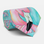 Roze flamingo stropdas (Opgerold)