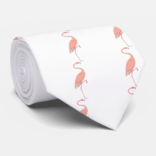 Roze Flamingo Stropdas (Opgerold)