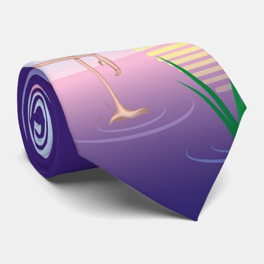 Roze Flamingo Stropdas (Opgerold)