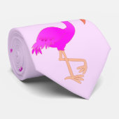 Roze Flamingo Stropdas Happy Party (Opgerold)