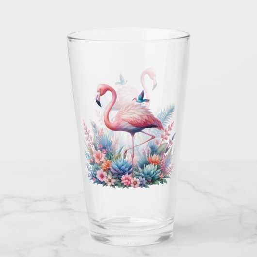 Roze flamingo sublimatie-95160 glas (Voorkant)