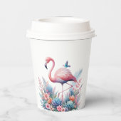 Roze flamingo sublimatie-95160 papieren bekers (Achterkant)