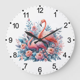 Roze Flamingo Sublimatie Grote Klok