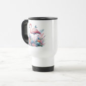 Roze Flamingo Sublimatie Reisbeker (Voorkant links)