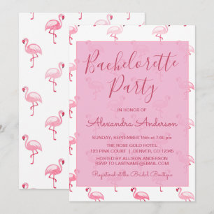 Roze flamingo Summer Bachelorette Party Kaart