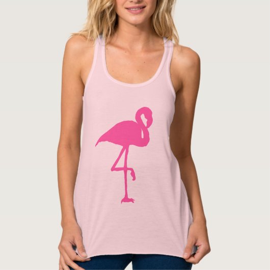 Roze flamingo Summer Beach Print Patroon Tanktop (Voorkant)