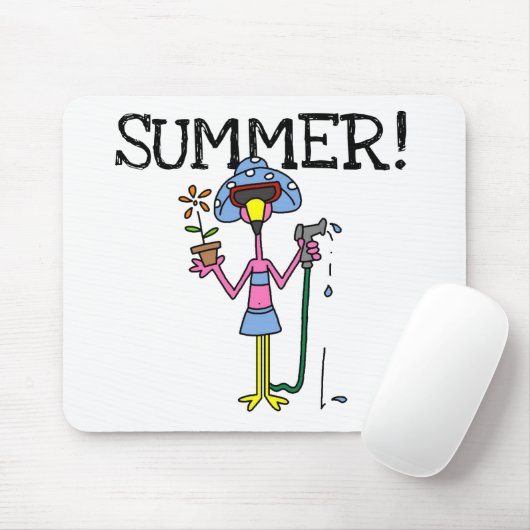 Roze Flamingo Summer T-shirts en cadeautjes Muismat (Met muis)