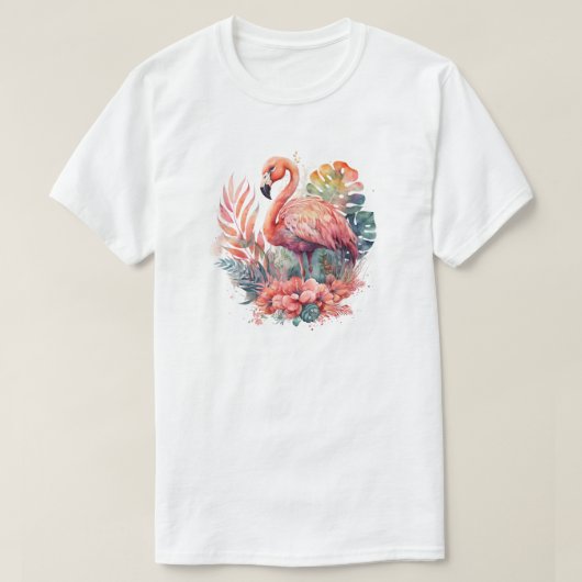 Roze Flamingo T-Shirt (Design voorkant)