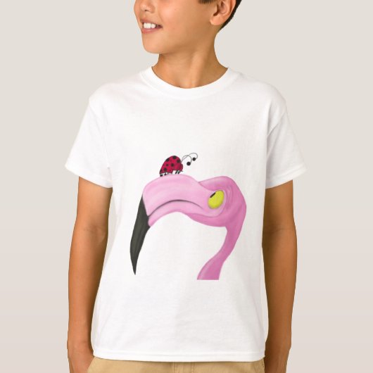  roze flamingo t-shirt (Voorkant)