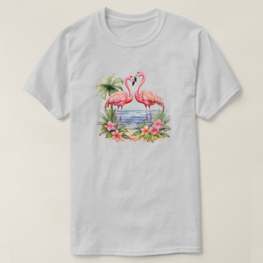 Roze Flamingo T-Shirt (Design voorkant)