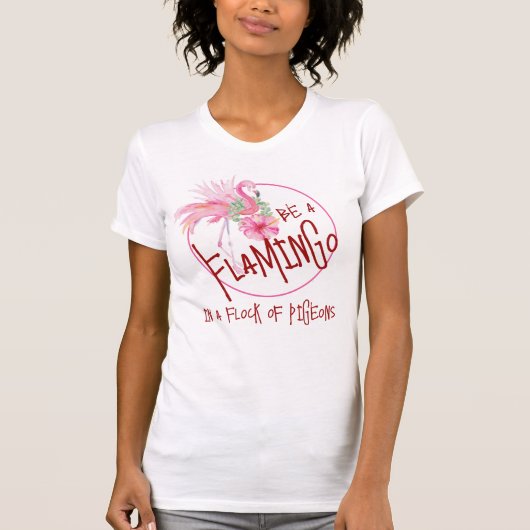 Roze Flamingo T-shirts Inspirerend (Voorkant)