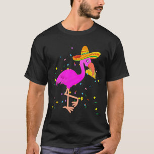 Roze Flamingo Taco Funny Mexican Cinco de Mayo T-shirt