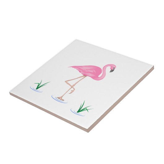 Roze Flamingo Tegeltje (Zijkant)