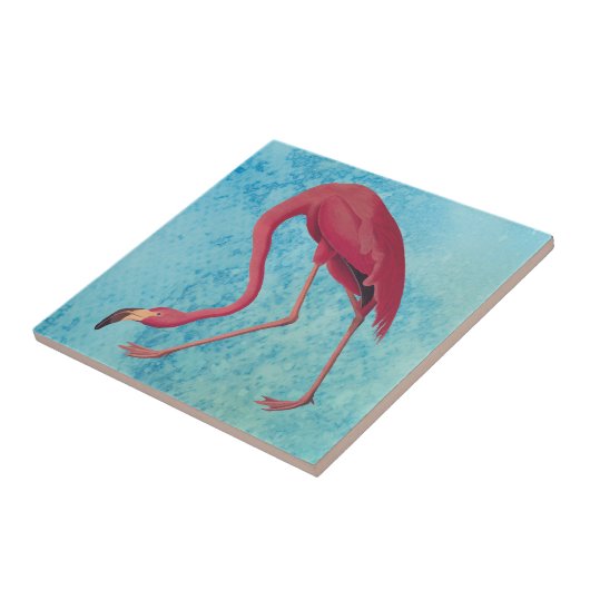  roze flamingo tegeltje (Zijkant)