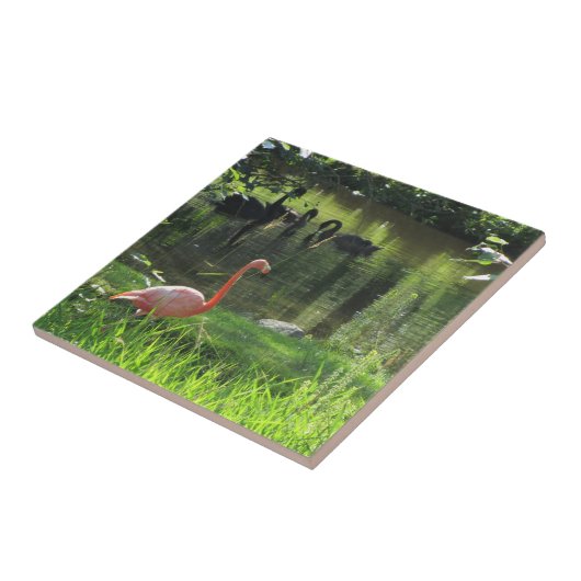 Roze Flamingo Tegeltje (Zijkant)