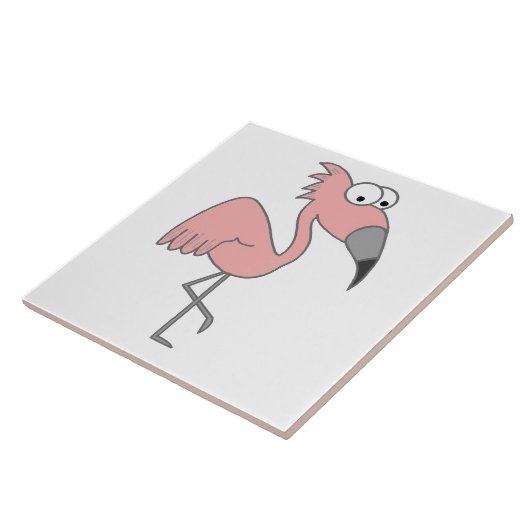 Roze Flamingo Tegeltje (Zijkant)
