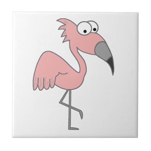 Roze Flamingo Tegeltje (Voorkant)