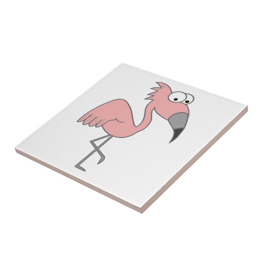 Roze Flamingo Tegeltje (Zijkant)