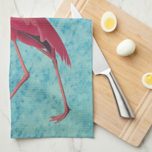  roze flamingo theedoek (Quarter Fold)