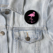 Roze flamingo Thunder_Cove Classic Ronde Button 5,7 Cm (In situ)