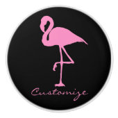 Roze flamingo Thunder_Cove Keramische Knop (Voorkant)
