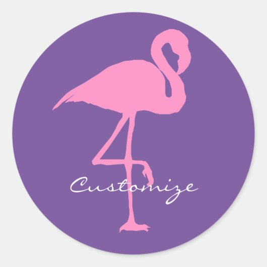 Roze flamingo Thunder_Cove Ronde Sticker (Voorkant)