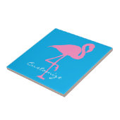 Roze flamingo Thunder_Cove Tegeltje (Zijkant)