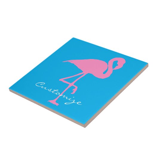 Roze flamingo Thunder_Cove Tegeltje (Zijkant)