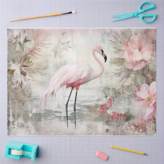 Roze Flamingo Tissuepapier (Craft)