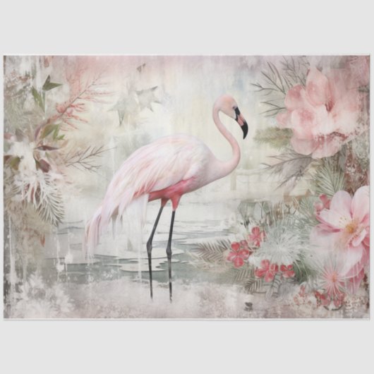 Roze Flamingo Tissuepapier (Voorkant)