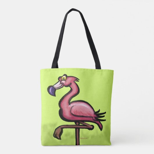 Roze Flamingo Tote Bag (Achterkant)