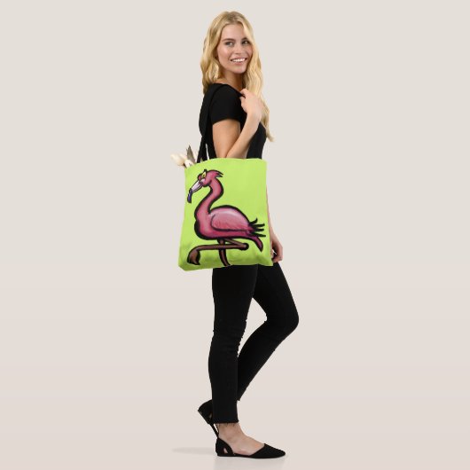 Roze Flamingo Tote Bag (Op model)