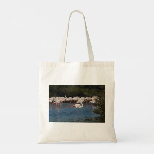 Roze flamingo tote bag (Achterkant)