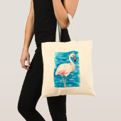 Roze flamingo tote bag (Voorkant (product))