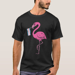 Roze Flamingo Transgender vlag Trans Pride LGBT T-shirt