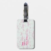 Roze Flamingo Travel Bag Label Sjabloon Bagagelabel (Achterkant verticaal)