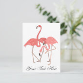 Roze Flamingo Trio Briefkaart (Staand voorkant)