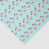 Roze Flamingo Tropical 1e verjaardagsfeestje Tissuepapier (Detail)