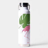 Roze Flamingo Tropical Bachelorette gepersonalisee Waterfles (Voorkant)