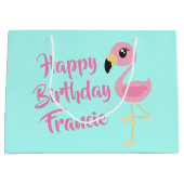 Roze Flamingo Tropical Cute 1st Birthday Groot Cadeauzakje (Voorkant)