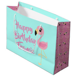 Roze Flamingo Tropical Cute 1st Birthday Groot Cadeauzakje