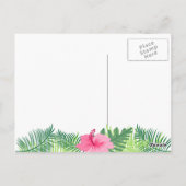 Roze Flamingo Tropical Dank je bruiloft Briefkaart (Achterkant)