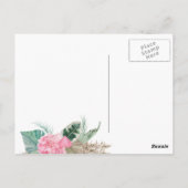 Roze Flamingo Tropical Dank je bruiloft Briefkaart (Achterkant)