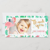 Roze Flamingo Tropical dank u Bedankkaart (Voorkant)