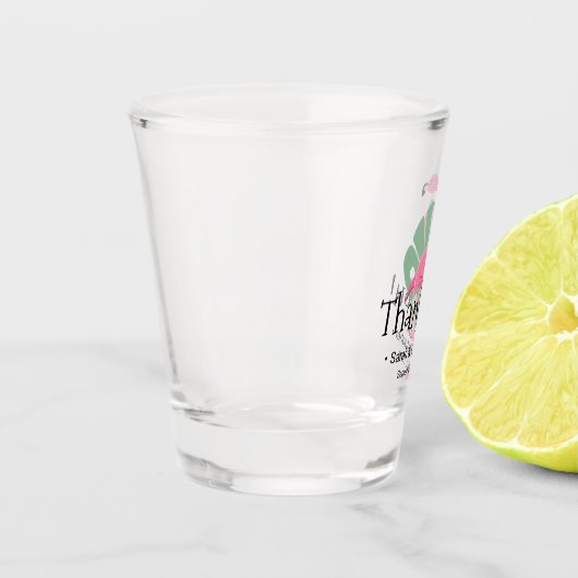 Roze Flamingo Tropical Destination Custom Wedding Shot Glas (Links)