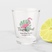 Roze Flamingo Tropical Destination Custom Wedding Shot Glas (Voorkant)