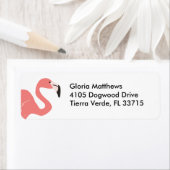 Roze Flamingo Tropical Etiket (Insitu)